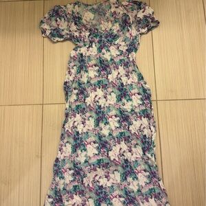 a new day Pastel Teal, Purple & White Maxi Dress